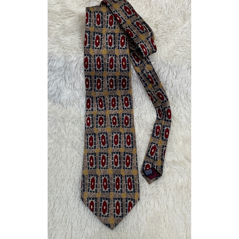 Vintage Britches of Georgetowne Floral Silk Mens Necktie Handmade in the USA EUC